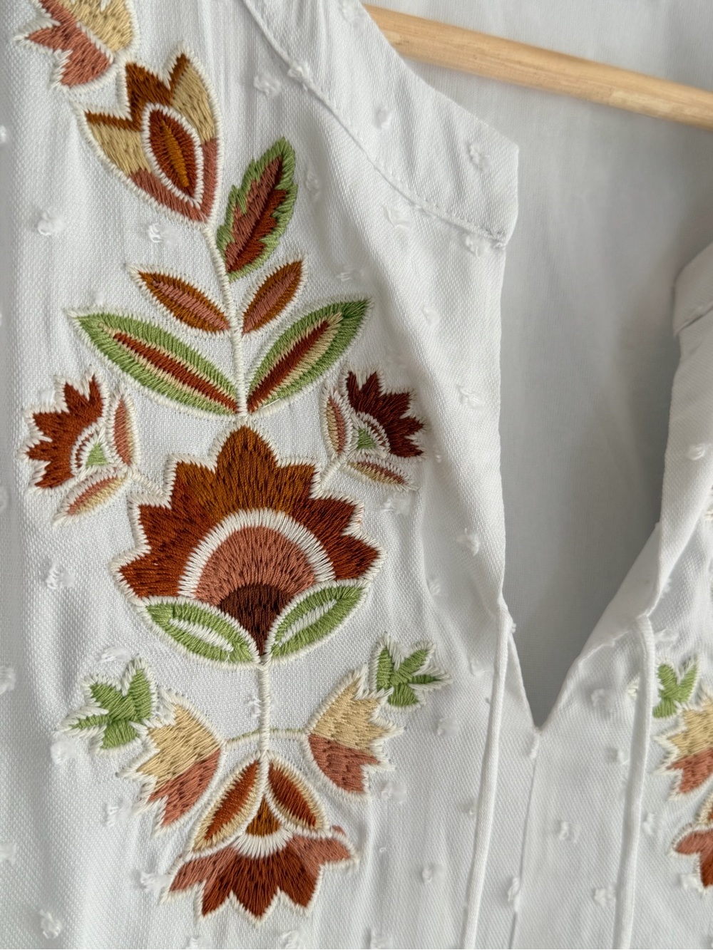 In Loom White Women's Top Classic White with Embroidery Detail
